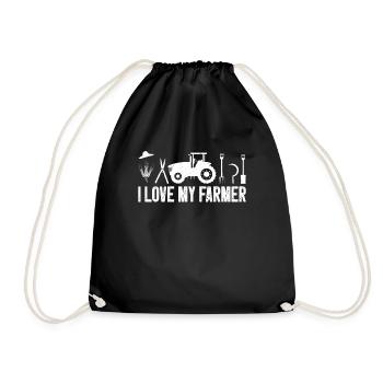 Farming Farmer Vintage Tractor I - Drawstring Bag - black - Front
