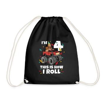 Bigfoot Party Supplies I'm 3 This Is How I Roll - Turnbeutel - Schwarz - Vorne