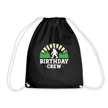 Bigfoot Party Supplies Sasquatch Birthday Crew - Drawstring Bag - black - Front