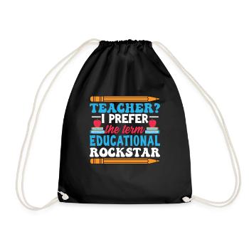 Funny School Humor Teacher - Drawstring Bag - black - Front