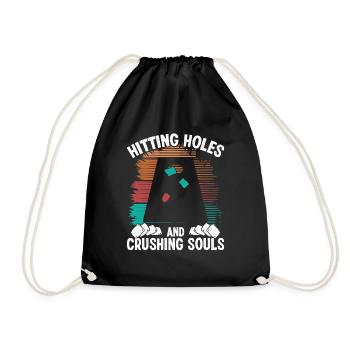 Cornhole Player Hitting Holes Souls Corn Hole Toss - Sac de sport léger - noir - Devant