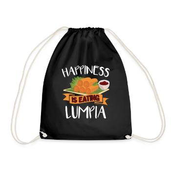Happiness Is Eating Lumpia Philippines - Drawstring Bag - black - Front