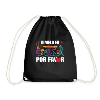 Funny School Spanish Teacher - Drawstring Bag - black - Front