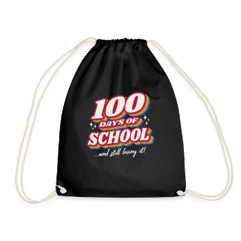 Étudiant rétro 100e jour aimant 100 jours d’école - Sac de sport léger - noir - Devant