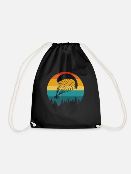 Vintage Paramotor Lover - Drawstring Bag - black