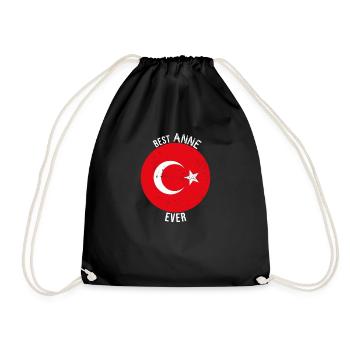 Best Anne Ever Turkish Mother - Drawstring Bag - black - Front