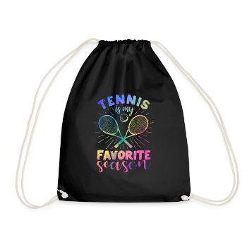Funny Sports Fan Player Coach Tennis is mine - Drawstring Bag - black - Front