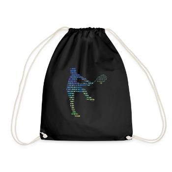 Tennisspieler Silhouette Lustig Sport Trainer Fan - Turnbeutel - Schwarz - Vorne