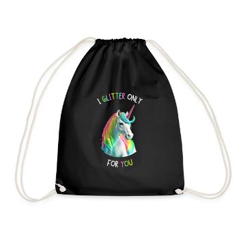 Licorne mignonne qui vous cherche à son - Sac de sport léger - noir - Devant