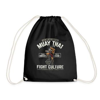 The Art Of Fighting Fight Culture Muay Thai Fighte - Drawstring Bag - black - Front