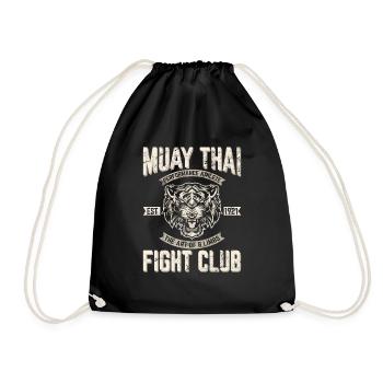 Muay Thai Boxing Kickboxing Muay Thai Fighter Trai - Drawstring Bag - black - Front