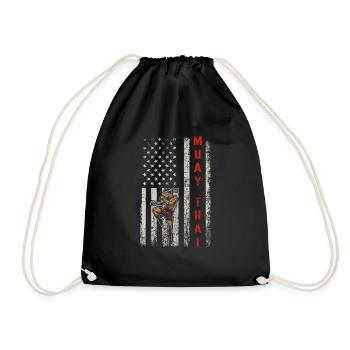 Muay Thai Fighter Kickboxer Thai Boxing Kickboxing - Drawstring Bag - black - Front