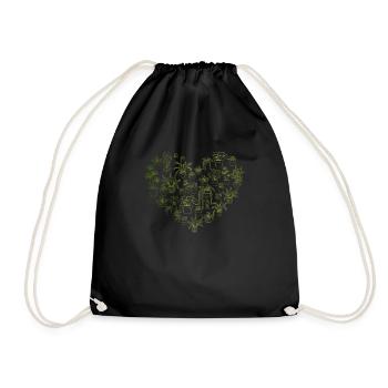 Succulent Cactus Cute Plants Funny Plant Lover Hou - Drawstring Bag - black - Front