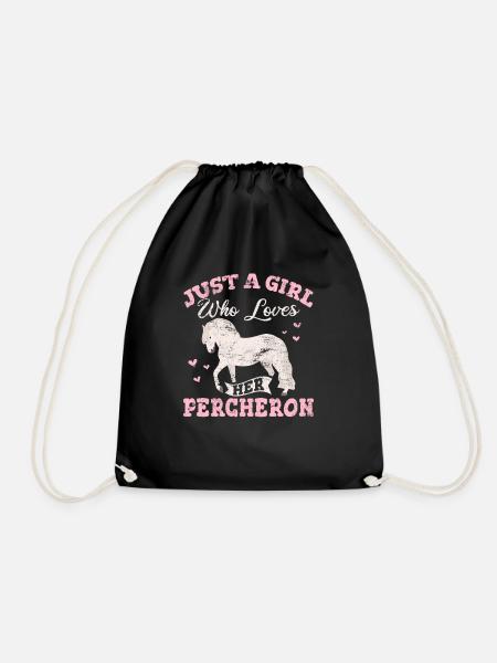 Percheron Horse Girl Loves Her Percheron Draft Hor - Turnbeutel - Schwarz