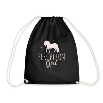 Percheron Horse Girl Horses Lover Horse Riding Hor - Turnbeutel - Schwarz - Vorne