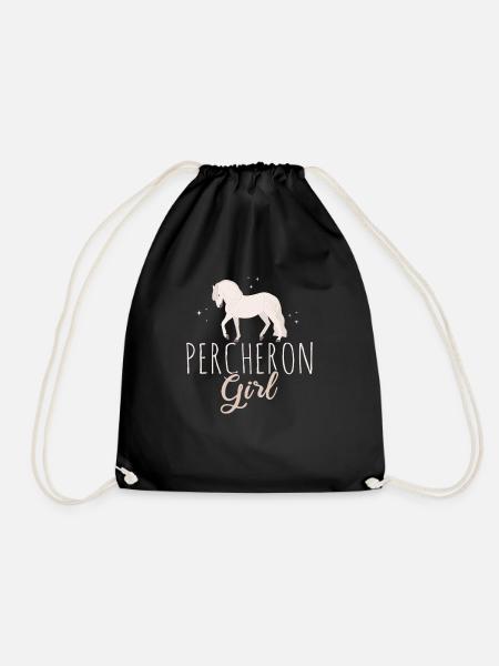 Percheron Horse Girl Horses Lover Horse Riding Hor - Turnbeutel - Schwarz