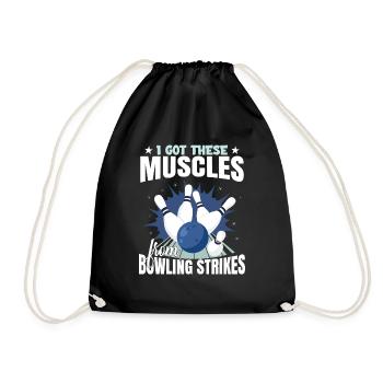 J’ai obtenu ces muscles sous forme de frappes de bowling - Sac de sport léger - noir - Devant