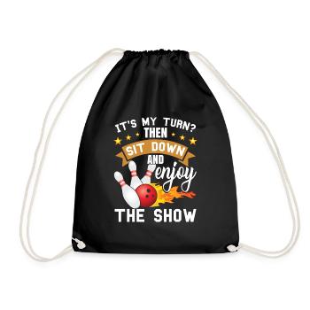 Funny Bowling Sport Bowler Bowling Team - Drawstring Bag - black - Front