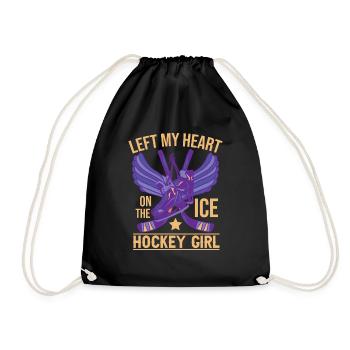 Ice Hockey Girl - Drawstring Bag - black - Front