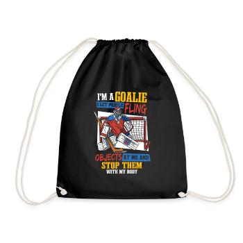Ice Hockey Player | Goaltender | I'm A Goalie - Drawstring Bag - black - Front
