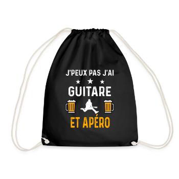 je peux pas j'ai guitare rock et apéro - Sac de sport léger - noir - Devant