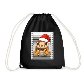 dear santa faultier verschlafen weihnachten - Turnbeutel - Schwarz - Vorne