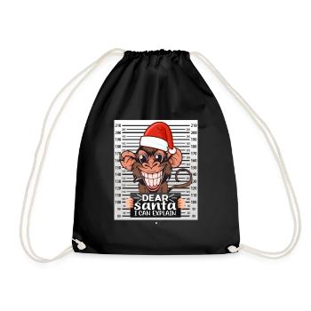 Dear Santa I Can Explain Christmas - Drawstring Bag - black - Front