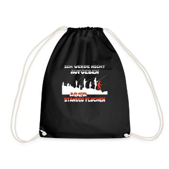 Angler Geschenkidee Hobby Angeln - Turnbeutel - Schwarz - Vorne