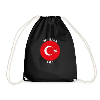 Best Baba Ever Turkish Father - Drawstring Bag - black - Front