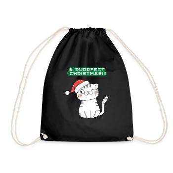 Christmas Tree A purrfect Christmas - Drawstring Bag - black - Front