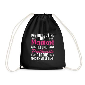pas facile d'être une maman et une Prothésiste. - Sac de sport léger - noir - Devant