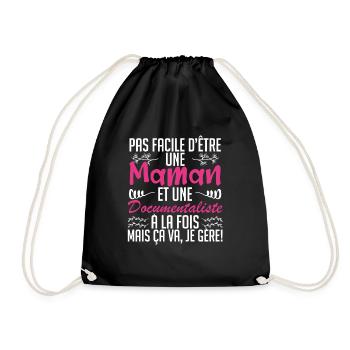 pas facile d'être une maman et une Documentaliste - Sac de sport léger - noir - Devant