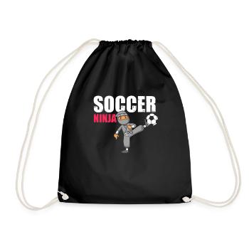 Novelty Sporty Ninjas Illustration Goalkeepers - Drawstring Bag - black - Front