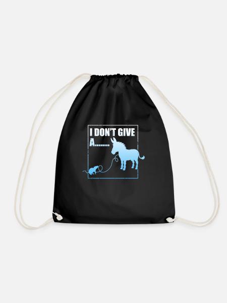 Novelty Not Giving Cares Illustration Introverted - Drawstring Bag - black
