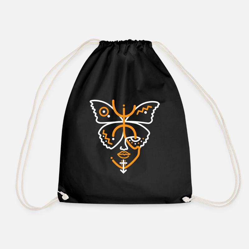AMAZIGH WOMAN FACE - SYMBOL OF FREEDOM - Drawstring Bag - black