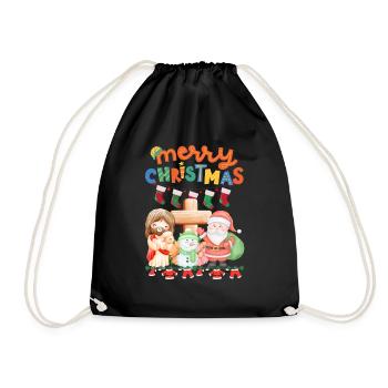 Christmas Begins With Christ - Drawstring Bag - black - Front