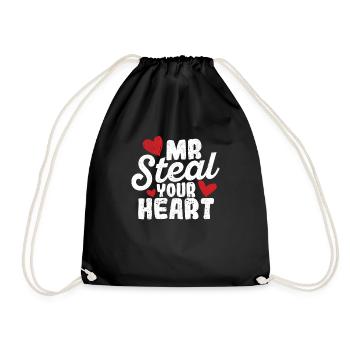 Mr. Steal Your Heart Couples de la Saint-Valentin Tout-petit - Sac de sport léger - noir - Devant
