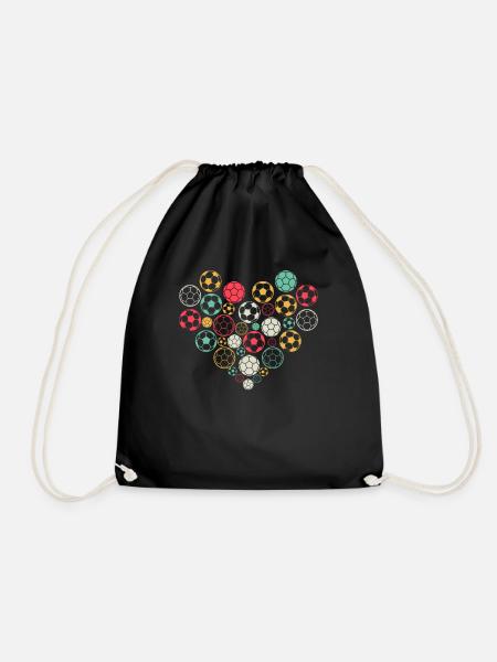 Soccer Ball Heart Soccer Lover Soccer Player Socce - Turnbeutel - Schwarz
