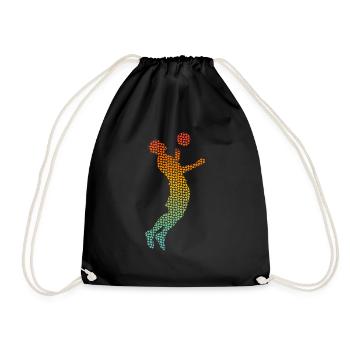 Soccer Playing Soccer Silhouette Soccer Player - Drawstring Bag - black - Front