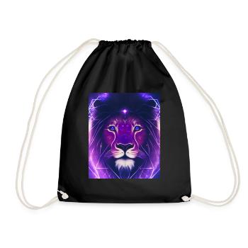 Polygone géométrique Lion Abstrait Mystique - Sac de sport léger - noir - Devant