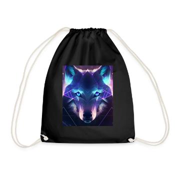 Polygone de loup géométrique abstrait mystique - Sac de sport léger - noir - Devant