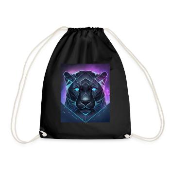 Geometric Nature Trance Polygon Abstract Mystical - Drawstring Bag - black - Front