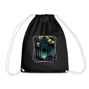 Nature géométrique Trance Polygone Abstrait Mystique - Sac de sport léger - noir - Devant