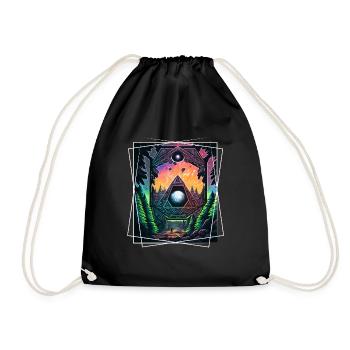 Nature géométrique Trance Polygone Abstrait Mystique - Sac de sport léger - noir - Devant