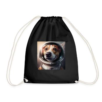 Jack Russel Astronaut Dog Space Space - Drawstring Bag - black - Front