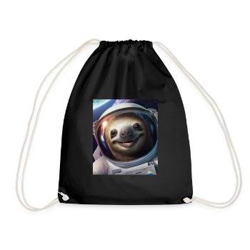Faultier Astronaut Space Weltall Weltraum - Turnbeutel - Schwarz - Vorne