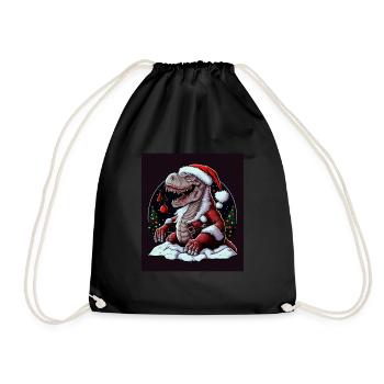 Dino T-Rex Christmas Tree Fairy Lights Hiver - Sac de sport léger - noir - Devant