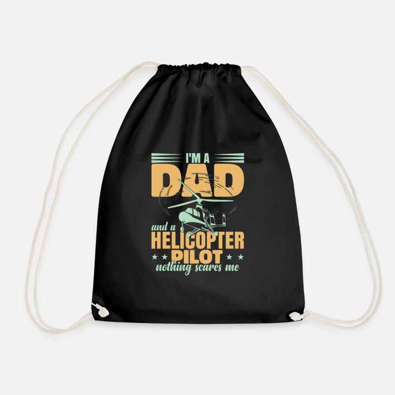 Papa pilote d’hélicoptère - Sac de sport léger - noir