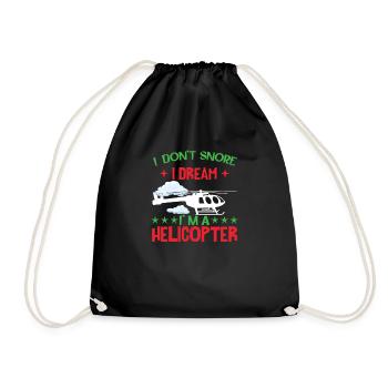Hélicoptère drôle de pilote Humour - Sac de sport léger - noir - Devant