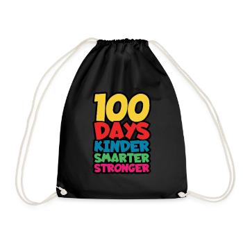 Kinder Smarter Strong 100e jour 100 jours d’école - Sac de sport léger - noir - Devant